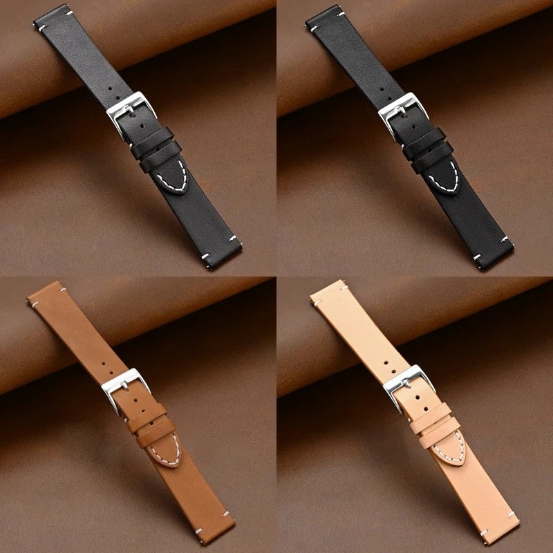 Bluejw Vintage Leather Watch Band Quick Release Replacement Strap – Genuine Leather Watch Strap for Men and Women, Easy to Replace the Watch Strap - Image 3
