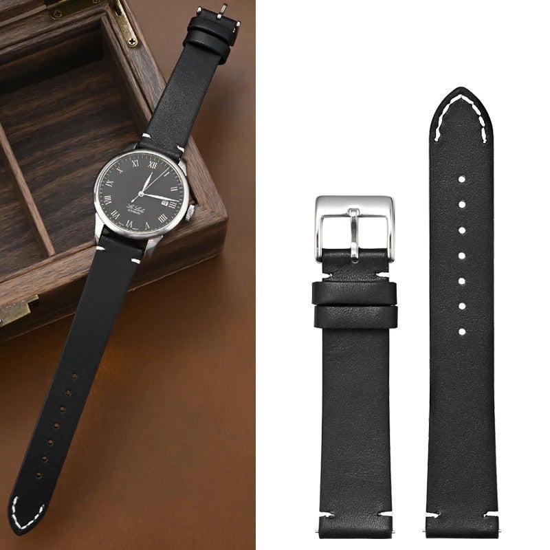 Bluejw Vintage Leather Watch Band Quick Release Replacement Strap – Genuine Leather Watch Strap for Men and Women, Easy to Replace the Watch Strap - Image 2