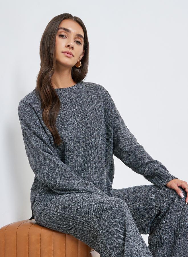 Styli Charcoal Boxy Fit Knit Sweater - Image 1