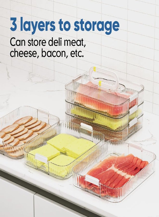 Moryimi Deli Meat Container for Fridge Organizers and Storage, Lunch Meat Container for Refrigerator Organizing, Deli Containers with Lids, Bacon Cheese Container for Refrigerator - Image 2
