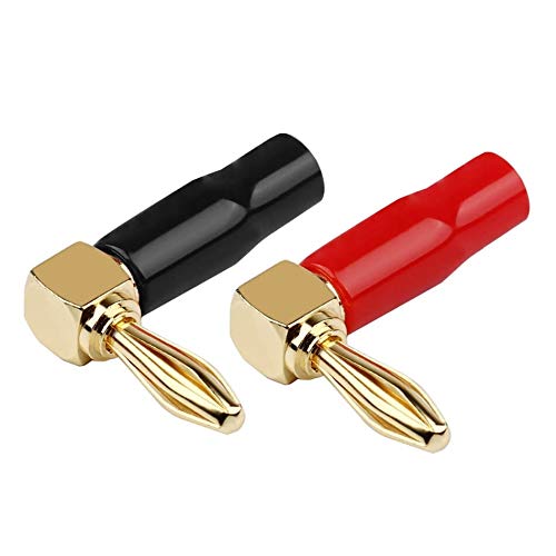 Goaycer 90 Degree Banana Plugs - 24K Gold Plated 4mm Speaker Connector (12 Pack) - Image 2