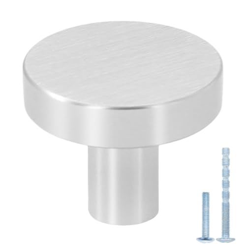 HANIHUA 50 Pack Brushed Nickel Cabinet Knobs Solid Aluminum Alloy Drawer Knobs Round Single Hole Knobs for Cabinets and Drawers - Image 1