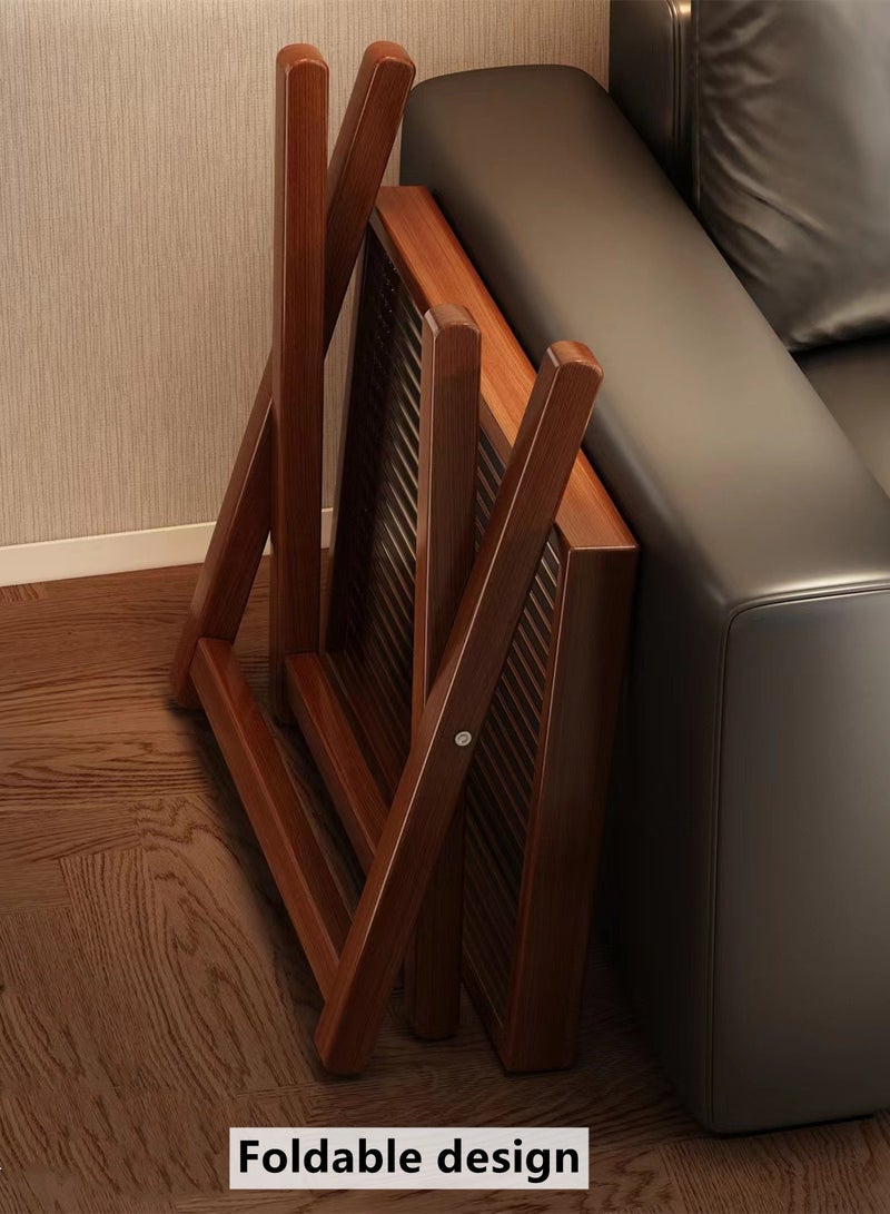 Kutis طاولة قهوة جانبية قابلة للطي لغرفة المعيشة أو النوم من الخيزران/الأكريليك بني 32 × 26.5 × 44 سم - Image 5