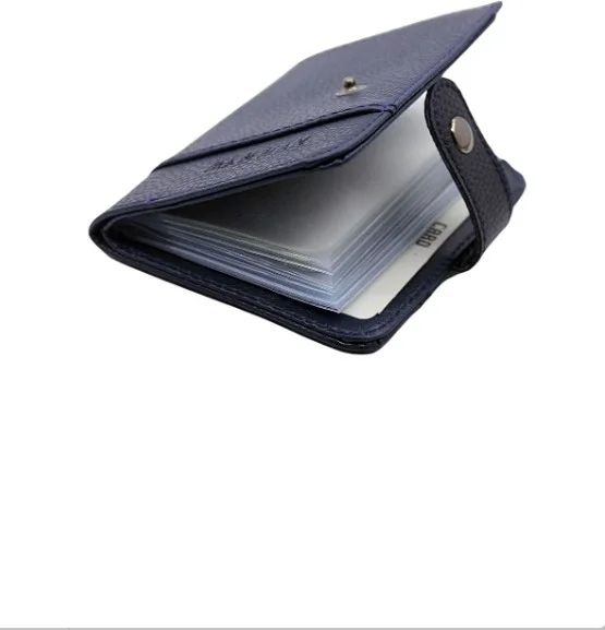ام كي ام Man Leather Look Wallet with Transparent Card Holder & Card Holder Vertical Model