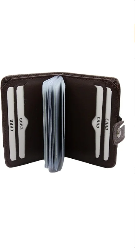 ام كي ام Man Leather Look Wallet with Transparent Card Holder & Card Holder Vertical Model