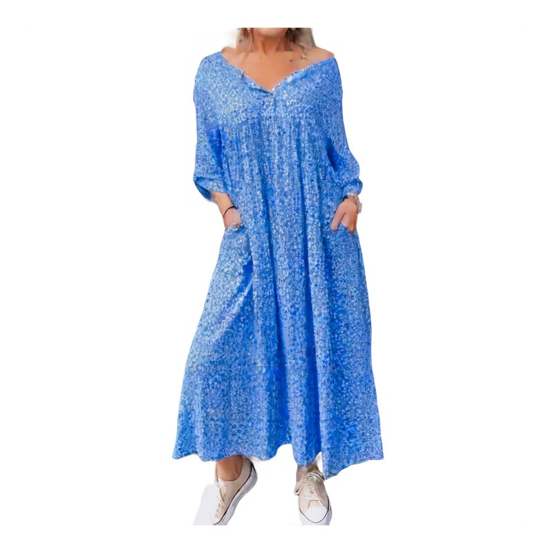 Women's Long Sleeve Floral Button Dress Casual Autumn - Image 1