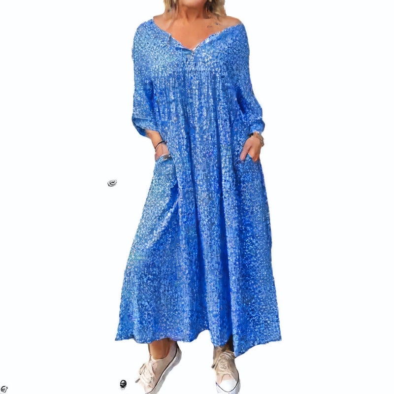 Women's Long Sleeve Floral Button Dress Casual Autumn - Image 5