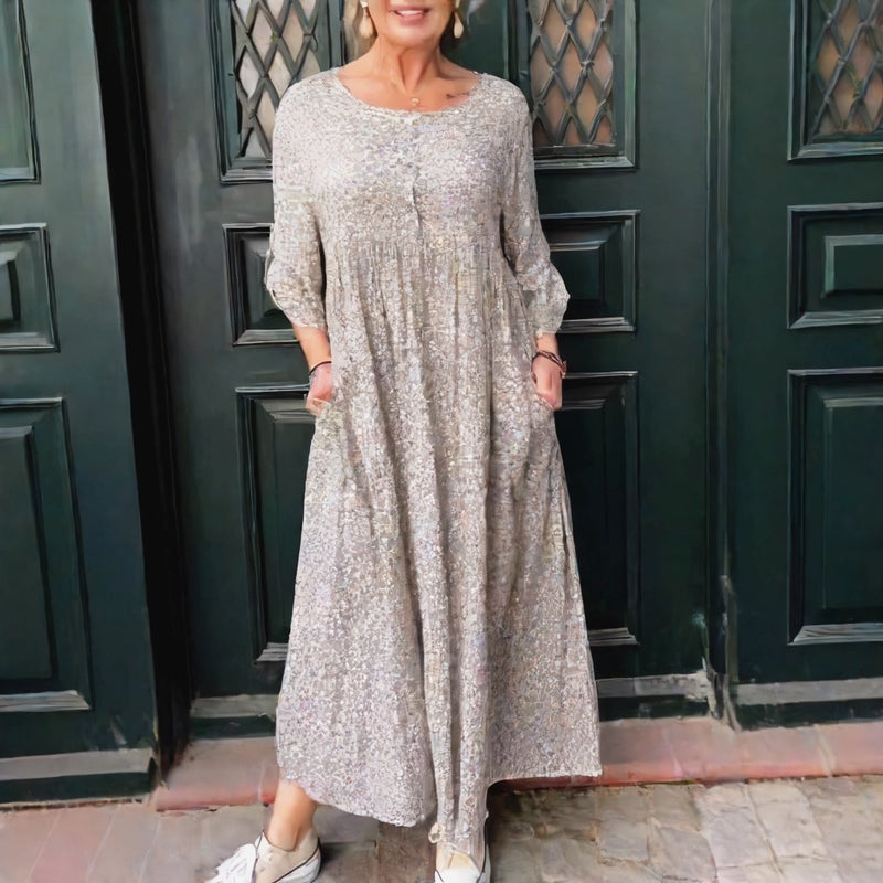 Women's Long Sleeve Floral Button Dress Casual Autumn - Image 2
