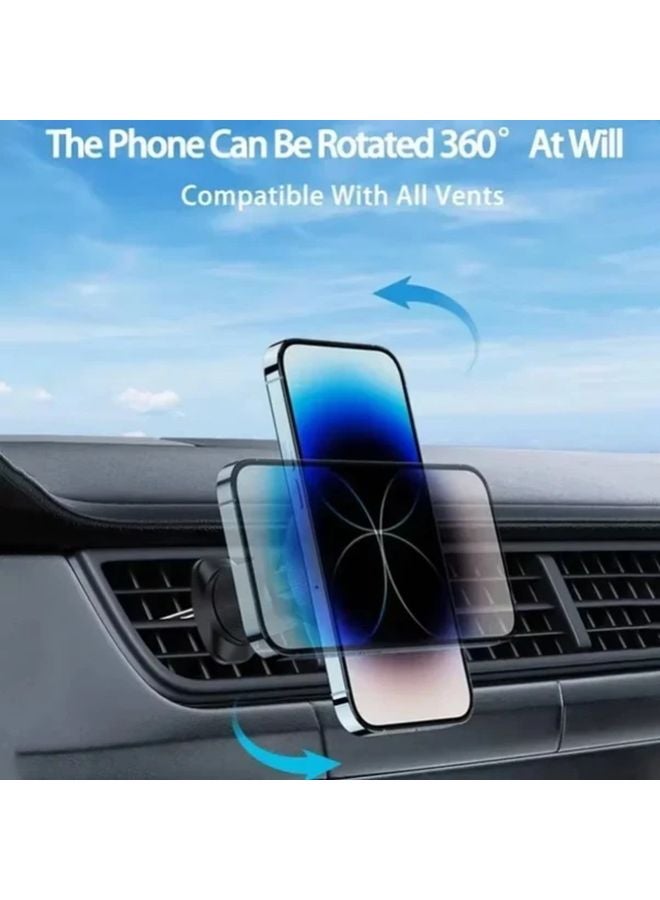 Black Magnetic Air Vent Car Wireless Charger Mount For iPhone Samsung Xiaomi - Image 4