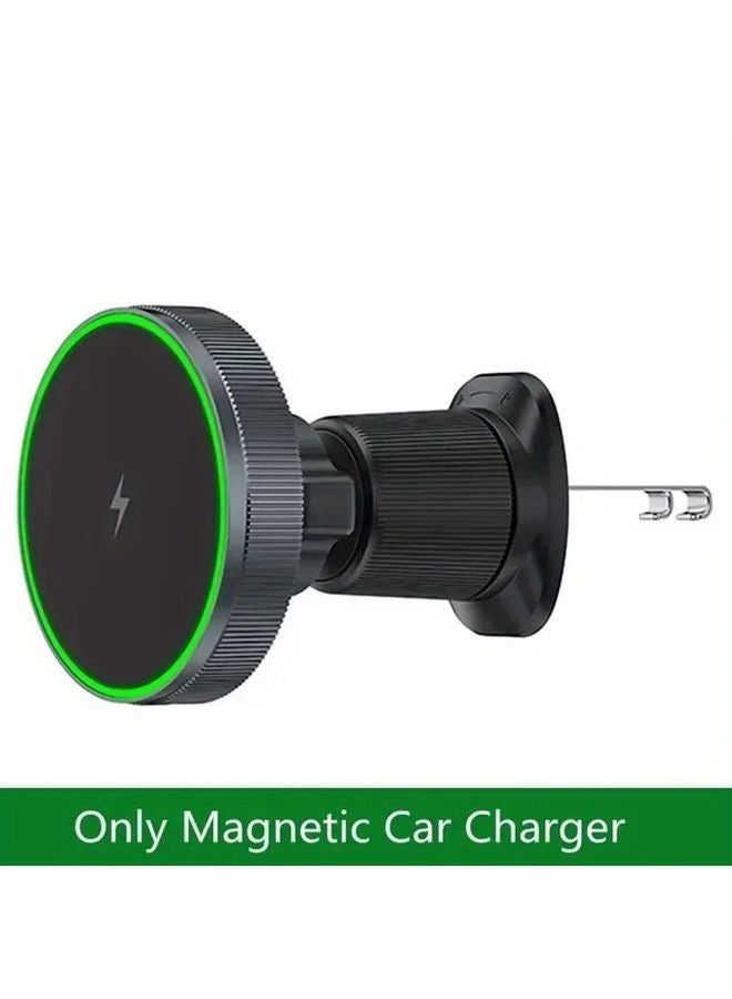 Black Magnetic Air Vent Car Wireless Charger Mount For iPhone Samsung Xiaomi - Image 1