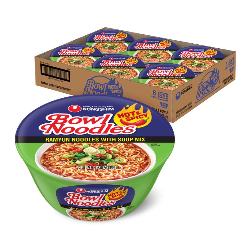 Nongshim نودلز راميون نونغشيم الفاخرة وعاء راميون فوري قابل للتسخين في الميكروويف حساء نودلز حار حار 303 أونصة عبوة من 6 - Image 3