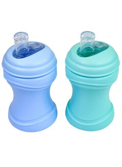 8Oz Transition Sippy Cups For Baby Toddler Medical Grade Silicone Soft Spout & Travel Lid Easy To Hold Hourglass Shape Made In Usa From Recycled Milk Jugs Ice Blue/Mint - pzsku/Z6445AC9AB24426B87AC9Z/45/_/1720692508/54347ba3-49e0-4608-a7b6-ee8da9e50c9f