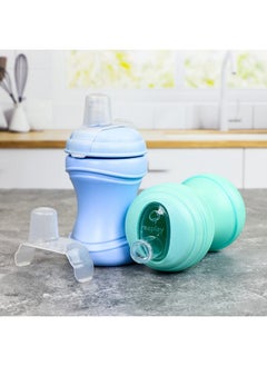 8Oz Transition Sippy Cups For Baby Toddler Medical Grade Silicone Soft Spout & Travel Lid Easy To Hold Hourglass Shape Made In Usa From Recycled Milk Jugs Ice Blue/Mint - pzsku/Z6445AC9AB24426B87AC9Z/45/_/1720692754/44d84168-d3b9-40bf-b479-5bda00815d18