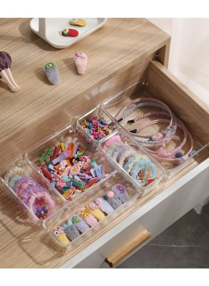 25 PCS Clear Plastic Drawer Organizers Set, 4-Size Versatile Bathroom and Vanity Drawer Organizer Trays - Image 4