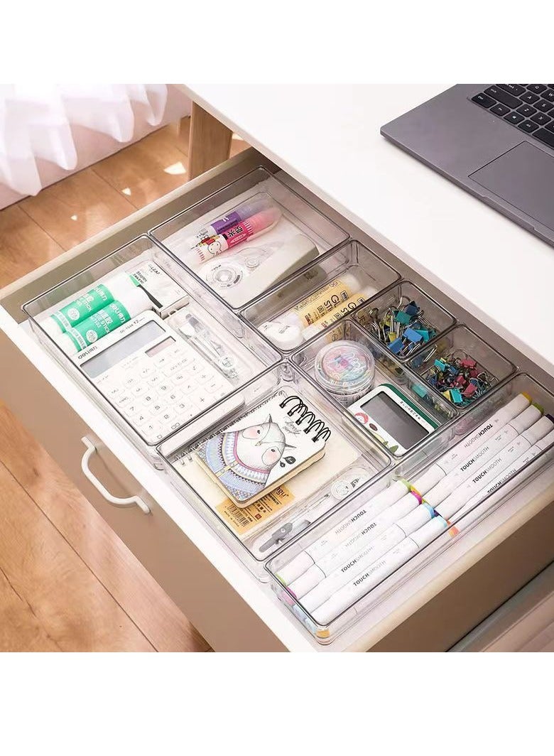 25 PCS Clear Plastic Drawer Organizers Set, 4-Size Versatile Bathroom and Vanity Drawer Organizer Trays - Image 2
