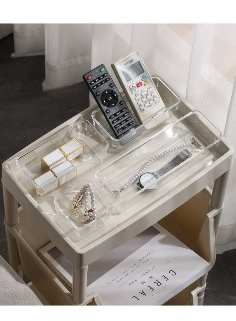 25 PCS Clear Plastic Drawer Organizers Set, 4-Size Versatile Bathroom and Vanity Drawer Organizer Trays - Image 5