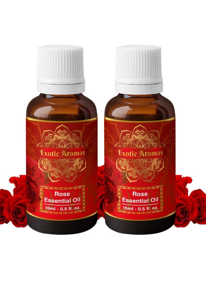 Exotic Aromas Rose Essential Oil (15Ml + 15Ml) Pack Of 2 - Image 1