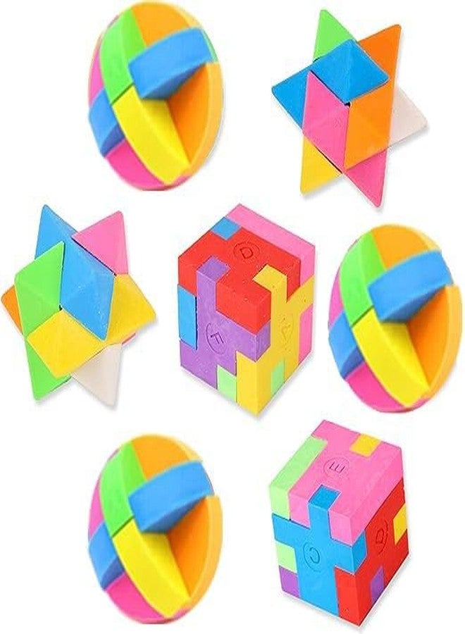 PROLOSO 15 Pcs Puzzle Cube Pencil Erasers Kids Party Favors Classroom Student Prizes Brain Teasers - Image 4