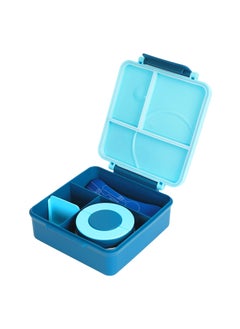 Eazy Kids Eazy Kids Jumbo Bento Lunch Box w/ Blue Lunch Bag , Food Jar and Cutlery - Blue  - Image 3