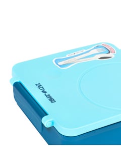Eazy Kids Eazy Kids Jumbo Bento Lunch Box w/ Blue Lunch Bag , Food Jar and Cutlery - Blue  - Image 4