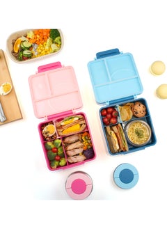 Eazy Kids Eazy Kids Jumbo Bento Lunch Box w/ Blue Lunch Bag , Food Jar and Cutlery - Blue  - Image 5