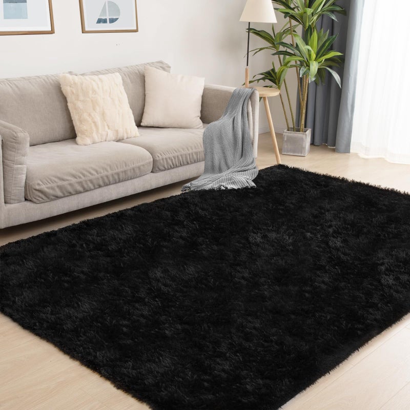 Puremy Black Rug  5x7 Area Rugs for Living Room  Soft Plush Area Rugs for Bedroom  Non-Slip Indoor Carpet for Nursery  Study Room  Kids Room  Room Decor - Image 1