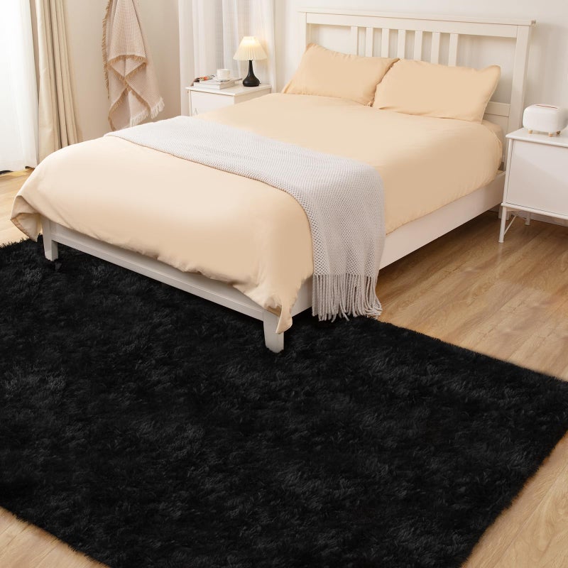 Puremy Black Rug  5x7 Area Rugs for Living Room  Soft Plush Area Rugs for Bedroom  Non-Slip Indoor Carpet for Nursery  Study Room  Kids Room  Room Decor - Image 5