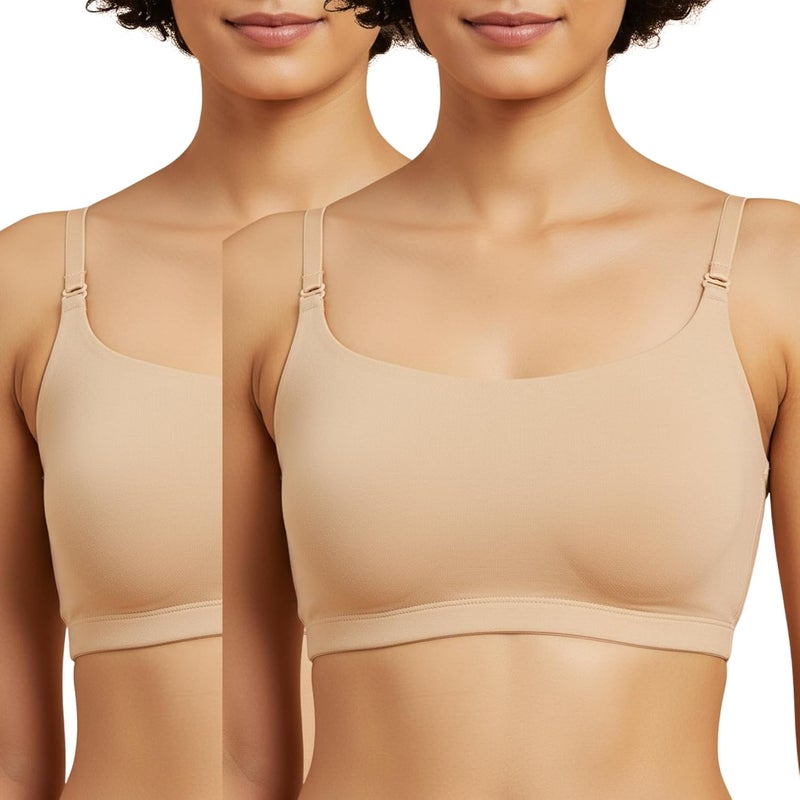 Mysha Women’s Pure Cotton Stretchable Adjustable Straps Non-Padded Everyday Bra - Image 1