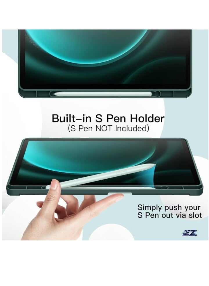 ELTRAZONE Case for Samsung Galaxy Tab S9 FE+ 12.4-Inch – Soft TPU Tri-Fold Stand Protective Tablet Cover with S Pen Holder, Supports S Pen Charging, Auto Wake/Sleep Feature - Image 2