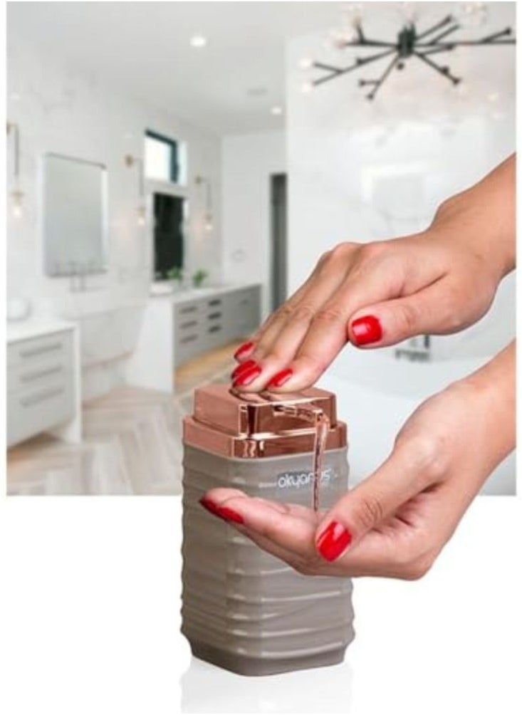 Generic Elegance Acrylic Square Soap Dispenser For Bathroom Countertop Dishwasher Soap Dispenser Rose(Kitchen, Bathroom)Beige  - Image 2