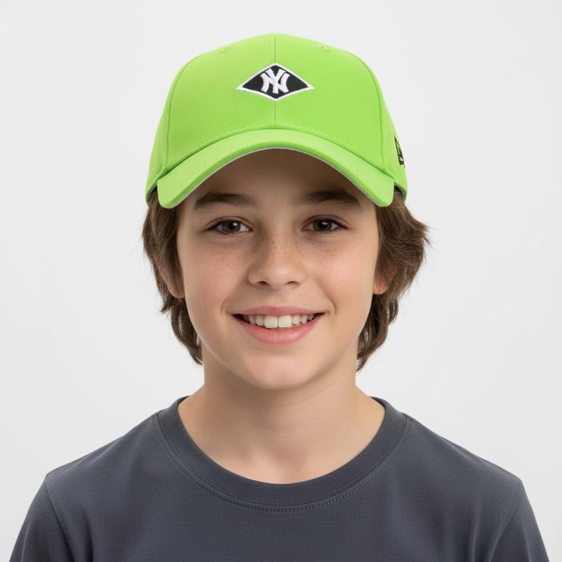 JAMONT Kids Baseball Cap, NY Design, Adjustable Black Cotton Cap, Unisex Summer Sports Hat - Image 2