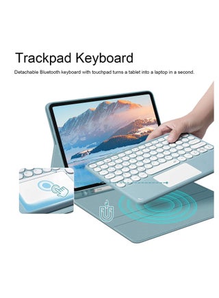 [3 في 1] حافظة لوحة مفاتيح عربية وإنجليزية لجهاز iPad Air 13 بوصة M3/M2 (7th/6th، 2025/2024) مع ماوس بلوتوث، حافظة خفيفة الوزن بحامل مغناطيسي مع حامل قلم، لوحة مفاتيح لمس قابلة للفصل [القلم غير متضمن] - view 3