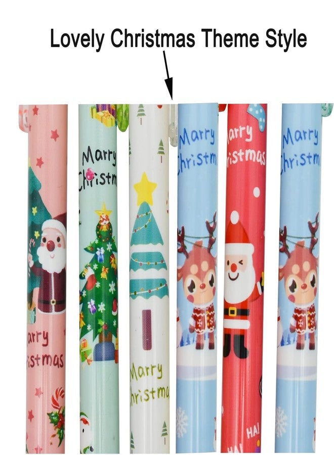 Maydahui 12 PCS Cartoon Christmas Gel Pen Retractable Printing Pens Santa Claus Christmas Trees Snowman Elk Black Ink for School Office Boys Girls - Image 3