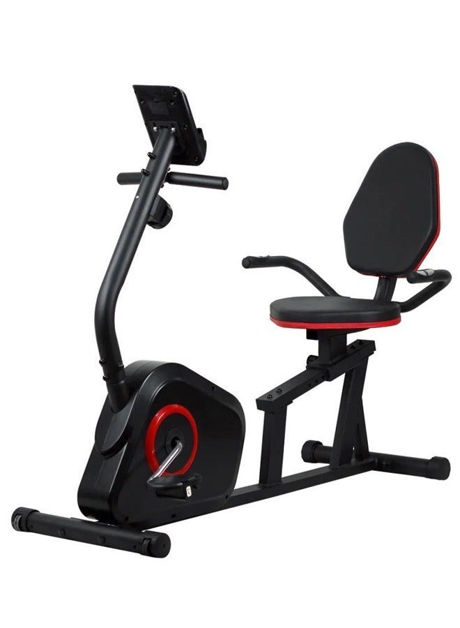 Fitness World Exercise bike with LCD screen and 8 adjustable magnetic resistance levels for cardio, training, and fitness. - Image 3