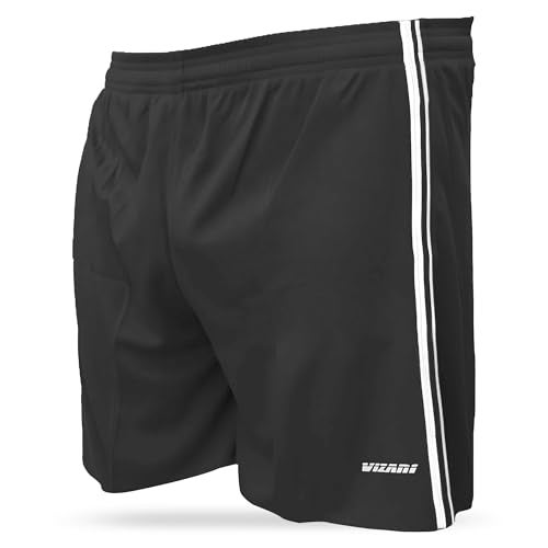 Vizari Athletic Shorts for Adult | Breathable Polyester Perfect for Soccer, Gym, Running, and Sports Play Black - Image 1