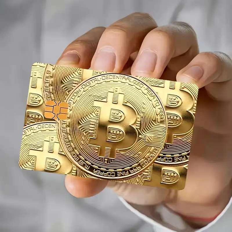 ملصقات سلسلة عملة البيتكوين الذهبية 2025 المزخرفة لبطاقات الائتمان من PVC - Image 2