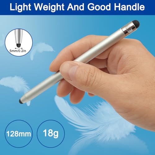 IOUALEY 2 Pack Stylus Pens for Touch Screens, High Sensitivity Precision Capacitive Stylus Pen Compatible with iPad iPhone Samsung Tablets All Universal Touchscreen Devices with 4 Rubber Tips (Red,Purple) - Image 2