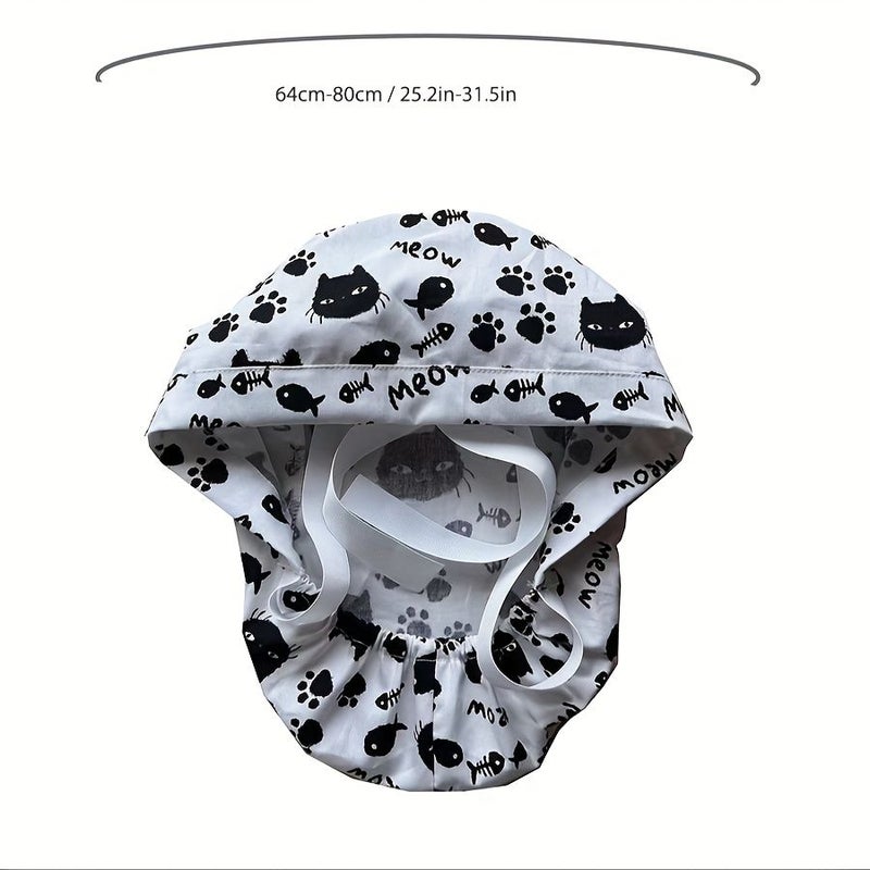 Floral Work Cap Adjustable Lightweight For Long Hair Elastic Drawstring Outdoor - Image 2