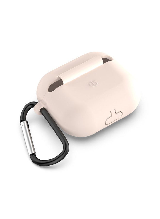 Kmaxai Airpods 3rd Generation Protective Case, Silicone Integrated Soft Shell With Hook, Apple True Wireless Earphones 3 Charging Case Frosted Cover, Anti-fingerprint, Solid Color, Simple Design, Sand Pink - Image 5