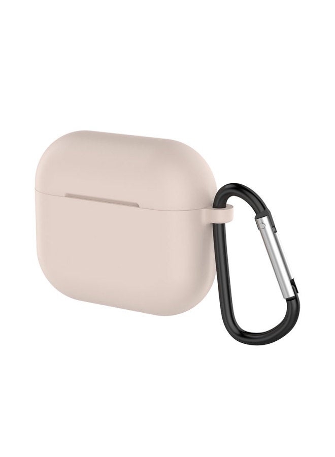 Kmaxai Airpods 3rd Generation Protective Case, Silicone Integrated Soft Shell With Hook, Apple True Wireless Earphones 3 Charging Case Frosted Cover, Anti-fingerprint, Solid Color, Simple Design, Sand Pink - Image 3