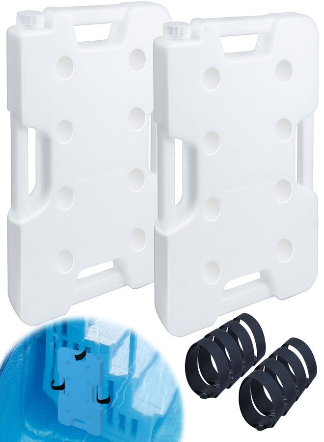 Jeyeou 2 Pack Swimming Pool Ladder Weights for Above Ground Pools, Plastic Pool Step Weights Removable Stair Weights Anchor Container Sand Bag with 8 Hook and Loop Straps Hold 52lbs for Easy Step System - Image 1