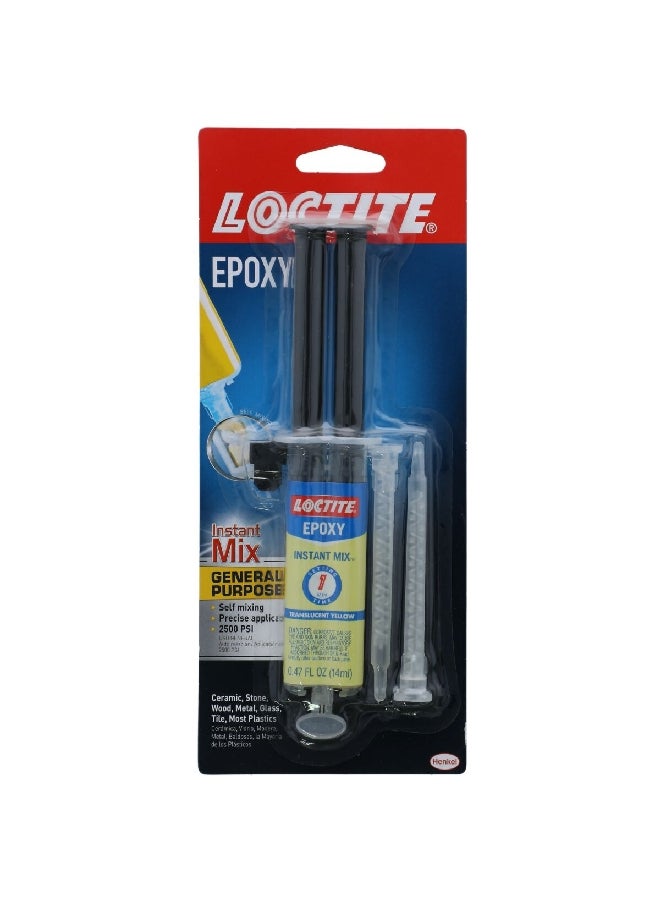 Loctite 2500-PSI Instant Mix General Purpose Epoxy Translucent Yellow 14 ml 1366072 - Image 1