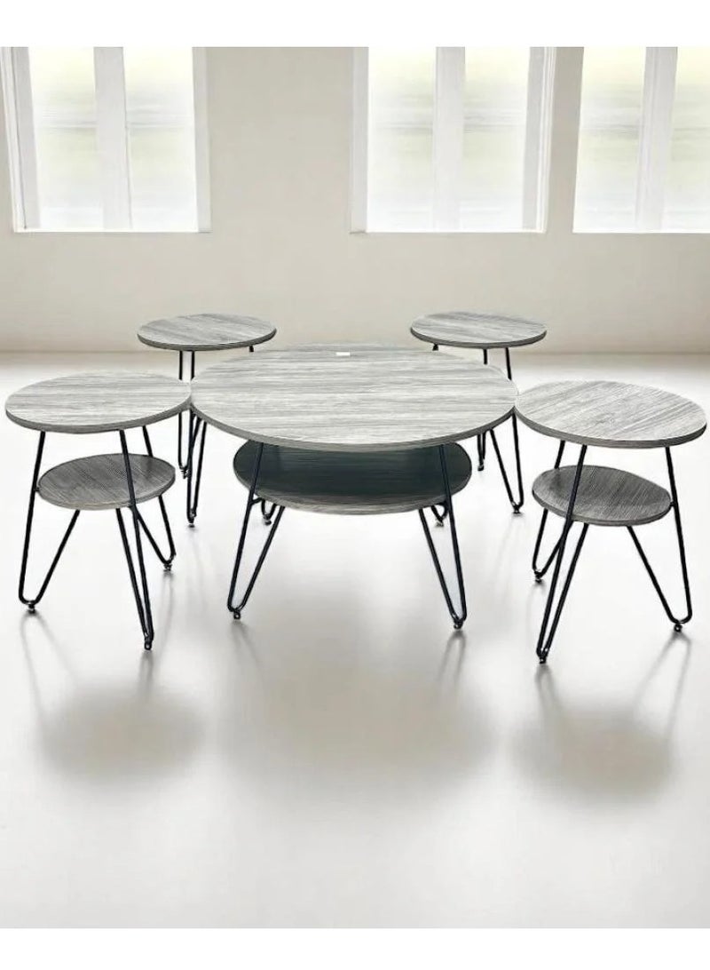 KRESLO | 5-piece wooden tables with a practical design - Image 1