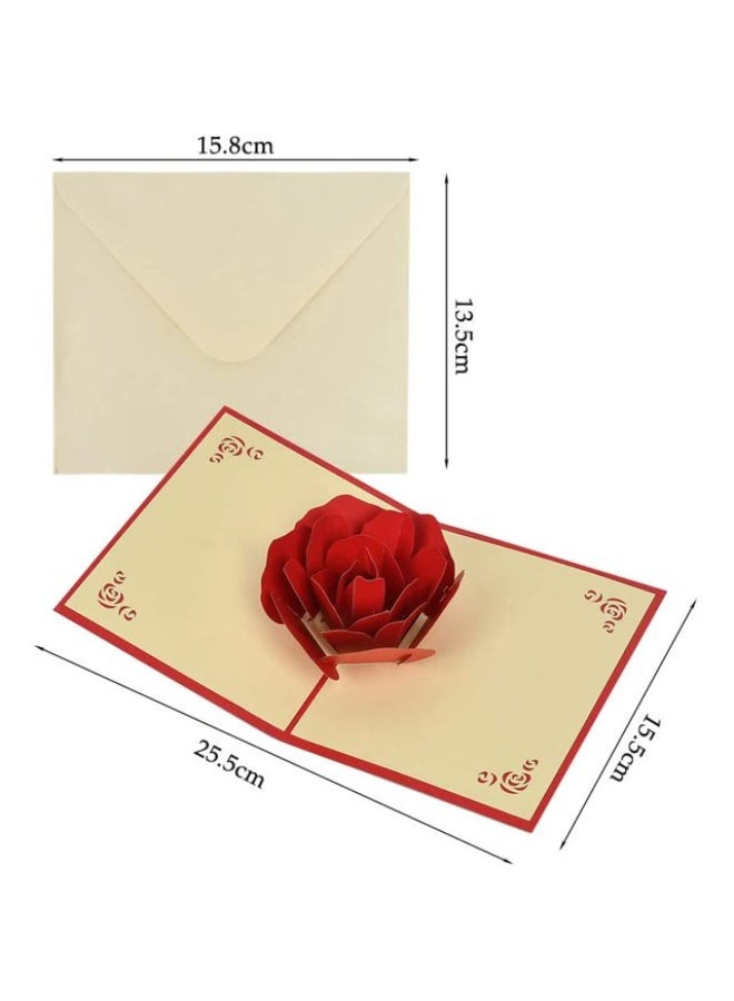 Valentine's Day Rose Pop Up Cards 3D Flower Greeting Card, Paper Handmade 3D Rose Flower Cards for Wife, Wedding, Birthday, Anniversary, Thank You - Envelope Included - Image 2