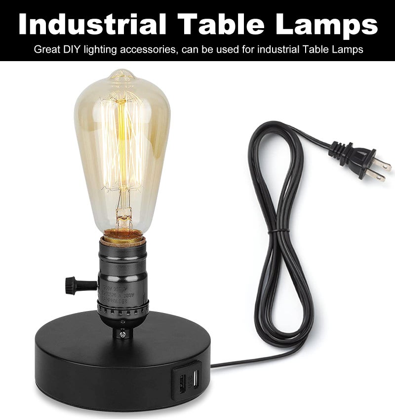 Qc Black Lamp Rewire Kit, Lamp Wiring Kit with 12 FT Lamp Cord Replacement, 3 Way Socket and Essential Hardware, Lamp Parts for Repair Table Lamps and Floor Lamps, Lamp Kits for Do It Yourself - Image 5