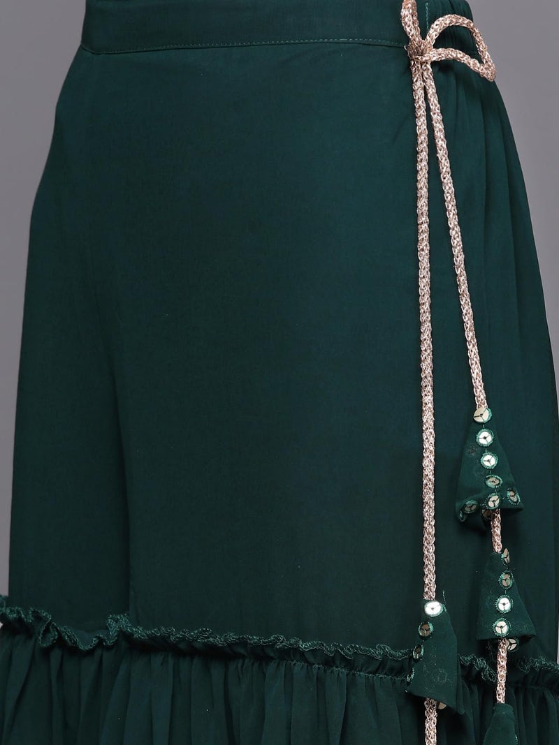 Libas Women's Poly Georgette Kurta Sets (20058O_Green - Image 5