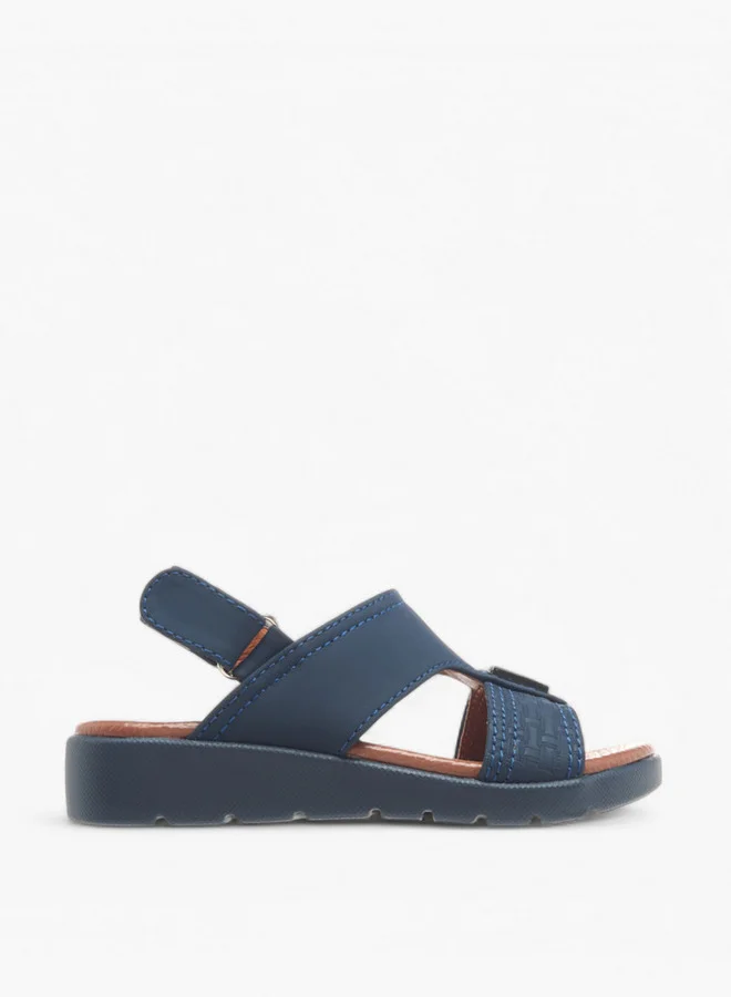 ال بي ال من شو اكسبرس Textured Arabic Sandals with Hook and Loop Closure