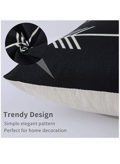 Y&D Set of 4 Pillowcases Decorative Geometric Square 18 x Inches Throw Pillow Covers - Modern Pattern Linen Cushion Case for Sofa Couch Bed Home Car Office Decor  - Image 5