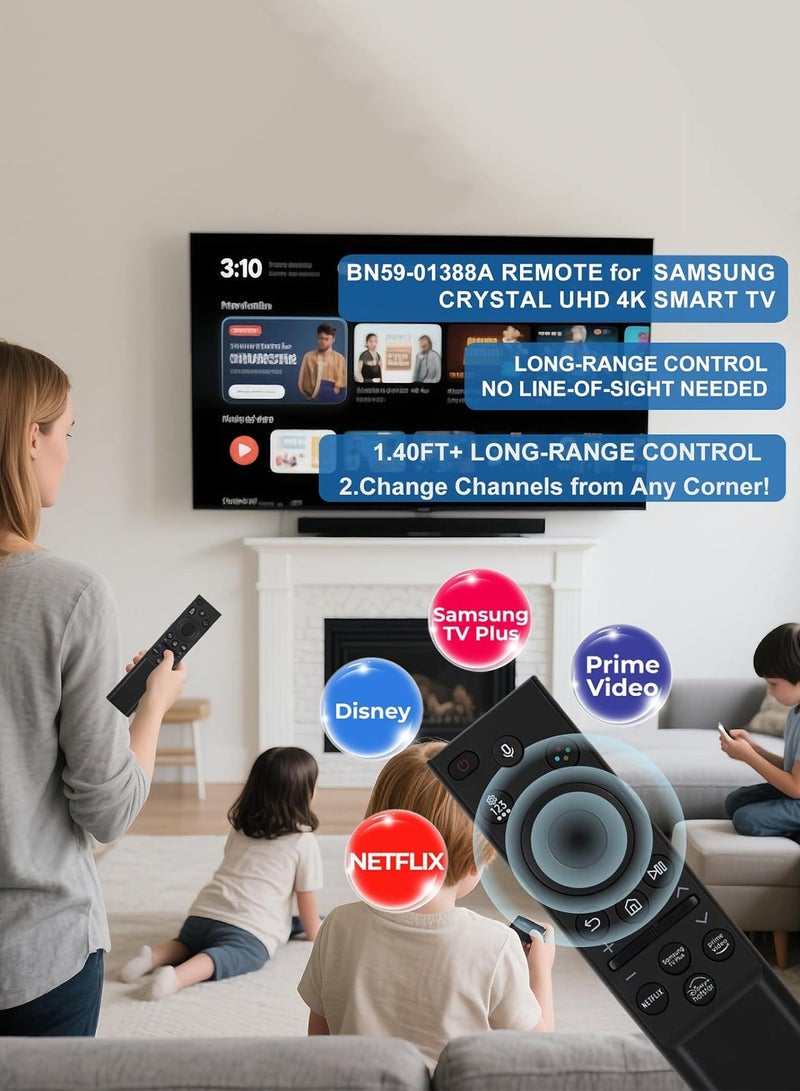 CUBEXELL Voice Remote Control Replacement for Samsung Smart TV (No Solar), Compatible with Most 2018 to 2022 Smasung Crystal UHD QLED The Frame QLED 4K 8K Smart TVs(BN59-01385A/BN59-01385B) - Image 3