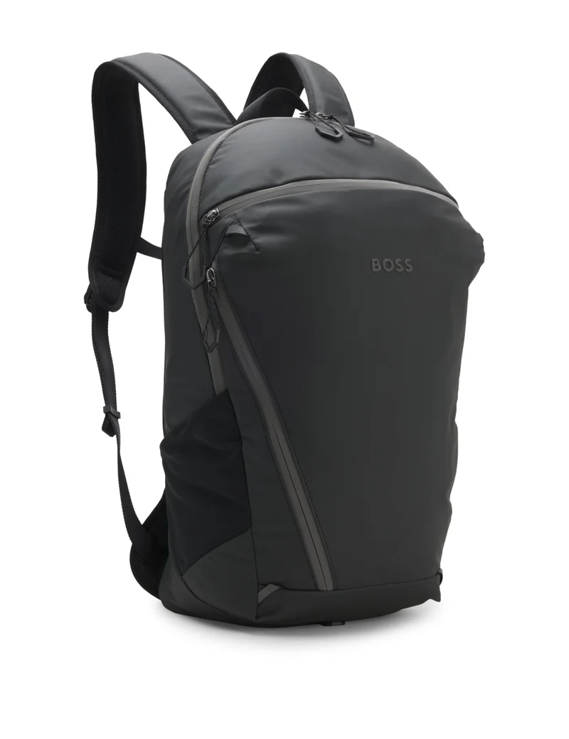 BOSS Faux-leather backpack with reflective details